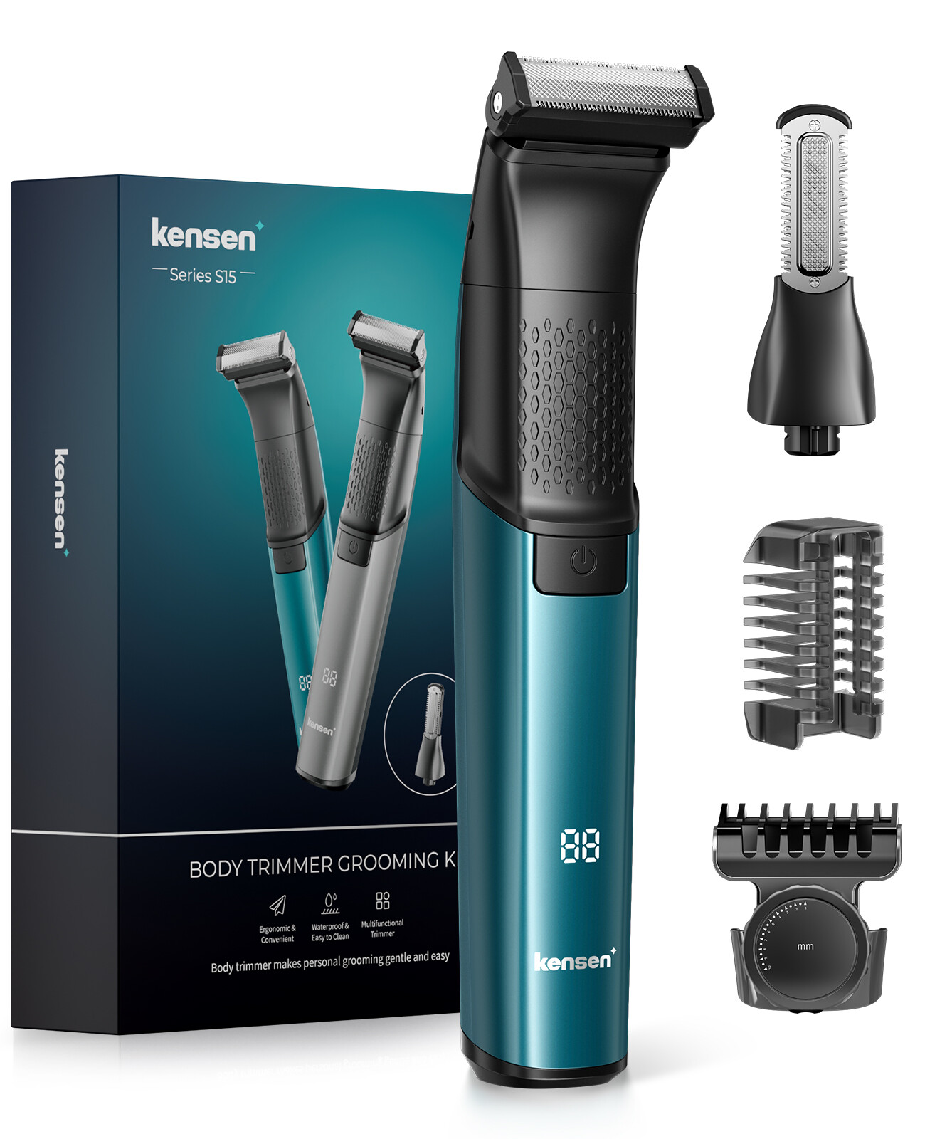  Kensen Máy Cạo Râu Điện Đa Năng Cơ Thể Tông Đơ Cắt Tóc Râu Chống Thấm Nước Groin Bikini Tông Đơ Tẩy Lông Pubic Phần Riêng 