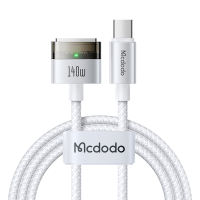 Mcdodo 140W Type C To Magsafe 3สายเคเบิลพร้อมสายชาร์จแบบเร็วไฟสัญญาณสำหรับแมคบุ๊กโปรแอร์13 14 16 M1 M2ตัวชี้วัด LED คู่สายชาร์จ