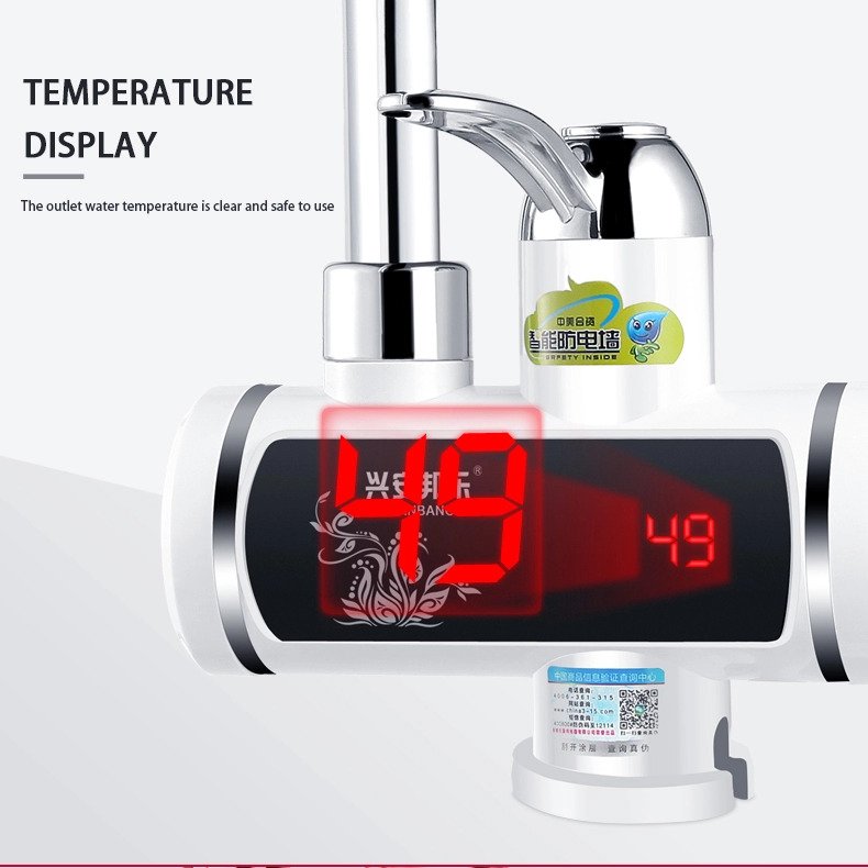 Electric Digital Display Instant Hot Water Tap, Tankless Electric ...