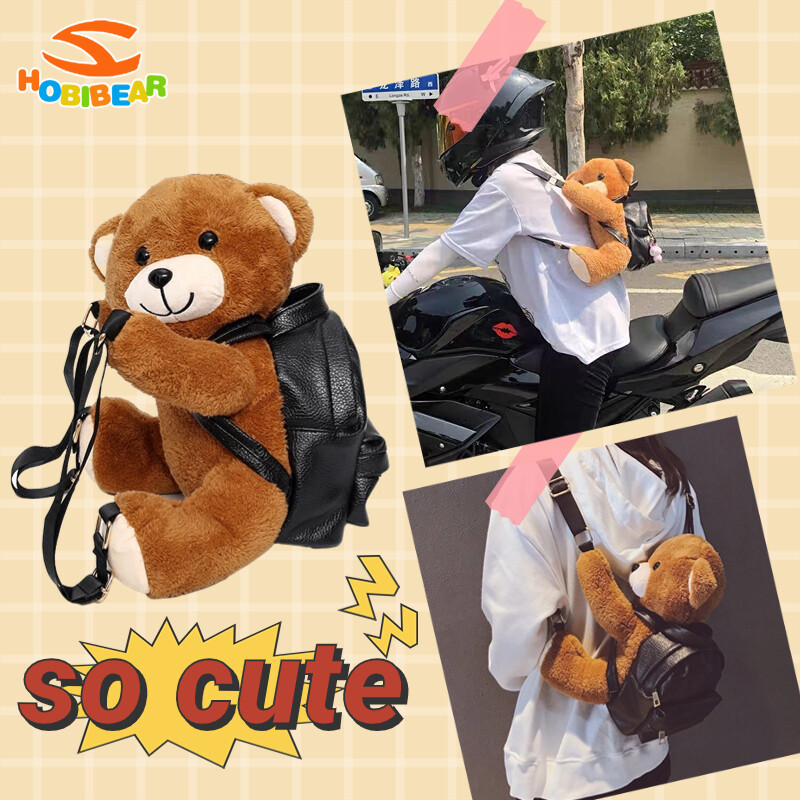 HOBIBEAR Cute plush bear doll backpack 2023 new fashion girl backpack Mini