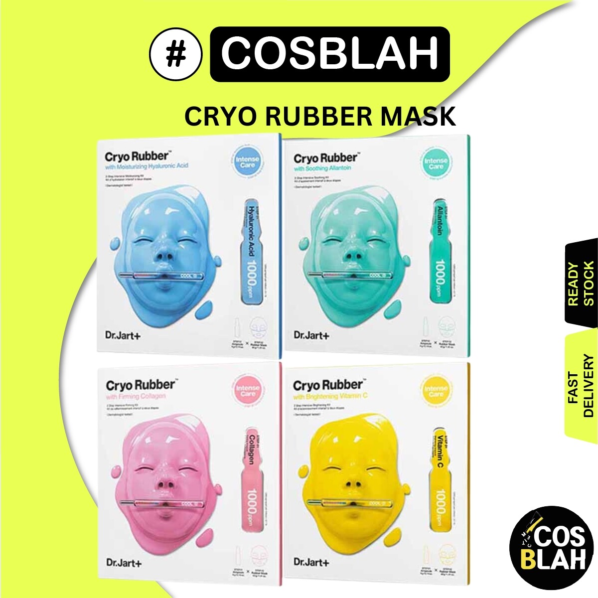 [DR.JART+] Cryo Rubber Facial Mask Collagen / Sotthing / Moisturizing / Brightening (4Type) 1pc