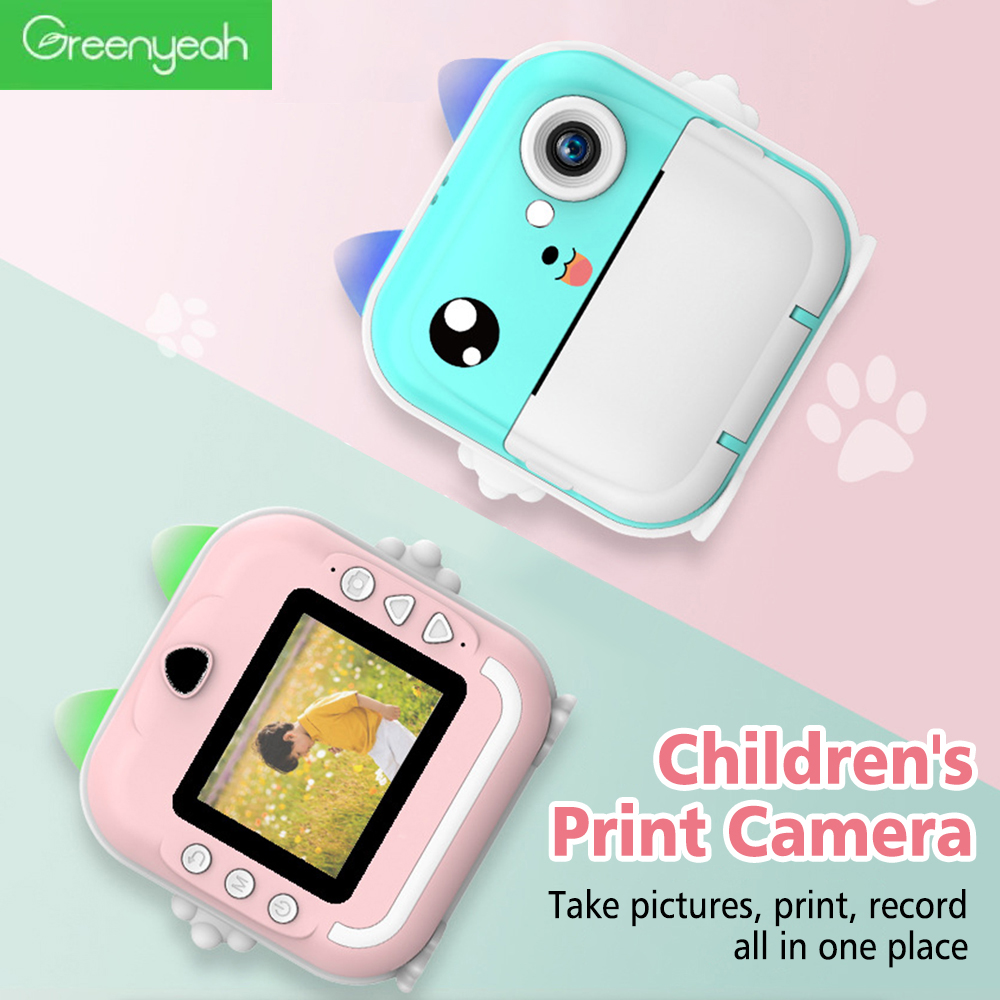 Greenyeah Trẻ Em Của In Máy Ảnh Trẻ Em ảnh kỹ thuật số máy quay video Với Máy in nhiệt máy ảnh trẻ em Món Quà Sinh Nhật Đồ Chơi Cho Cậu Bé Cô Gái