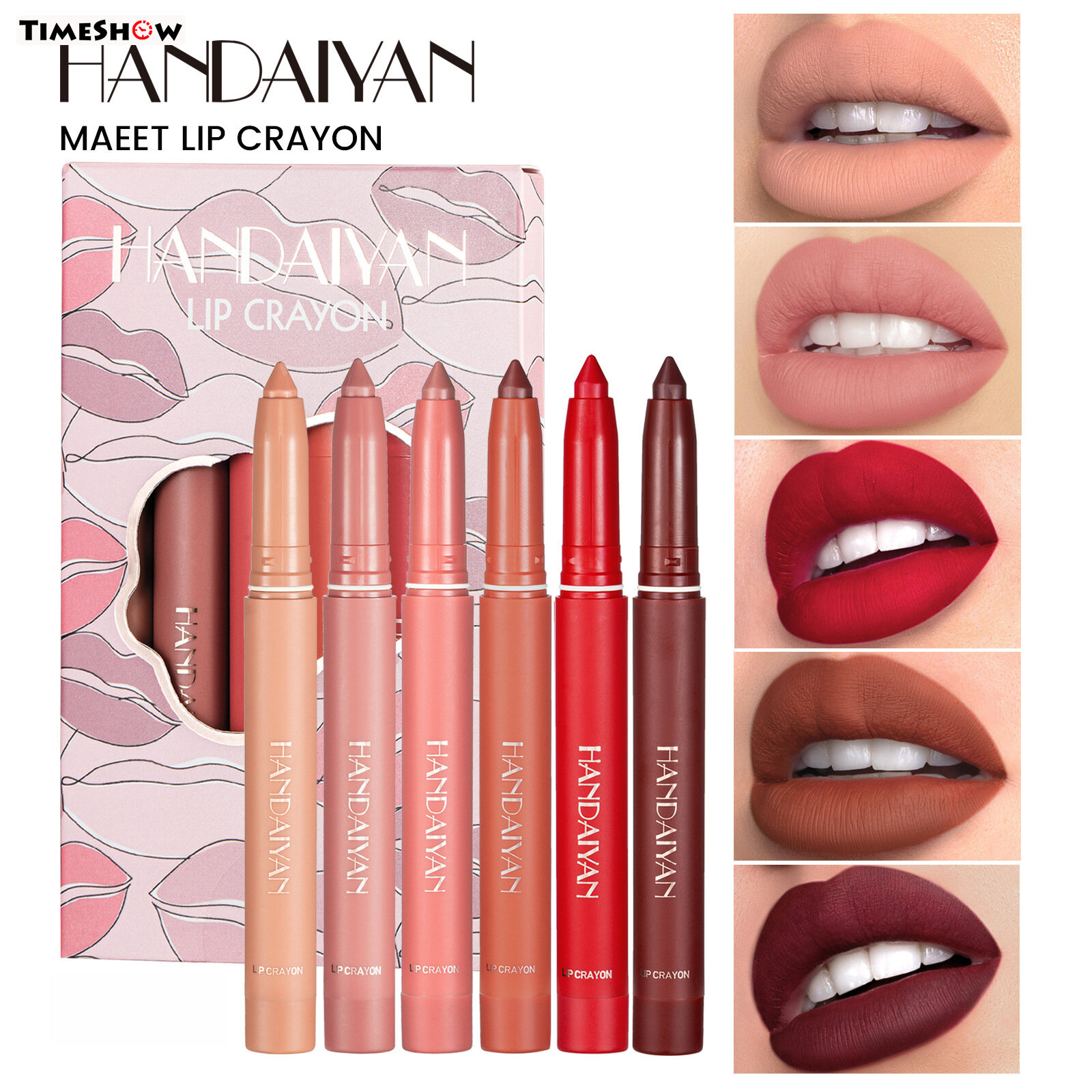 Gambar TimeShow Cross Border Amazon Burst Product handaiyan Rotation Cutting Dual Use Is Not Easy to Fade kou hong bi Lip Liner Kit