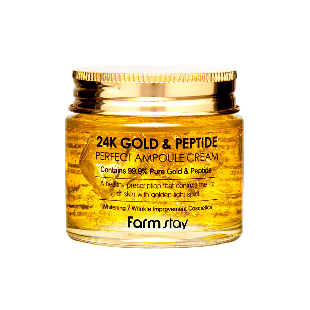 FARMSTAY 24K GOLD & PEPTIDE PERFECT AMPOULE CREAM 80ml ★Korea cosmetics★