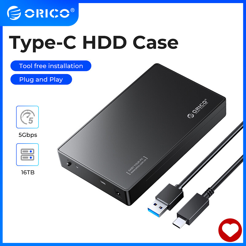 ORICO 3.5 Inch HDD Enclosure SATA to USB3.0 / USB 3.1 Gen 1 Type C Hard Drive Case for SSD Disk UASP 18TB With Power Adapter (3588C3) ราคา 703 บาท*ส่งฟรี