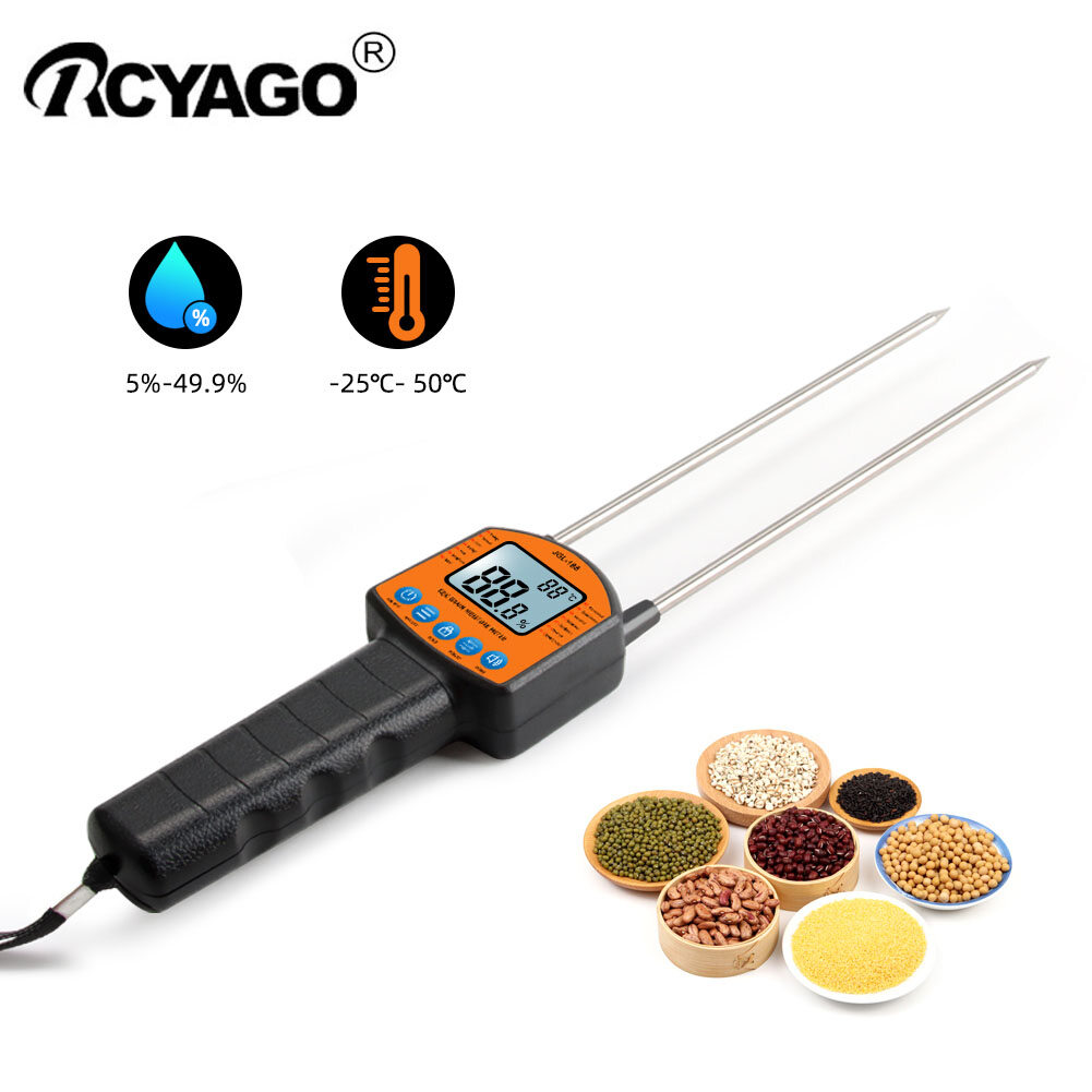 Rcyago máy đo độ ẩm hạt kỹ thuật số di động jgl-188 với máy đo độ ẩm giọng nói cho máy đo độ ẩm dạng hạt