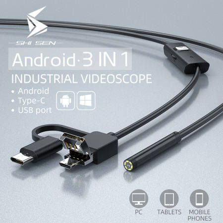 Shisen Industrial Pipeline Endoscope 480P/1080P/1200P 5.5mm/8mm Camera Suitable for Android Mobile Computer Inspection Pipeline Car Video Mirror