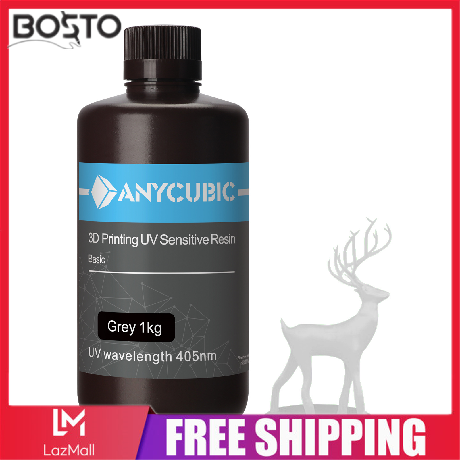 Nhựa máy in 3d anycubic chính hãng chất liệu nhựa resin xử lý nhanh lcd 405nm độ chính xác cao độ ổn định tuyệt vời để in 3d lcd 1kg màu xám