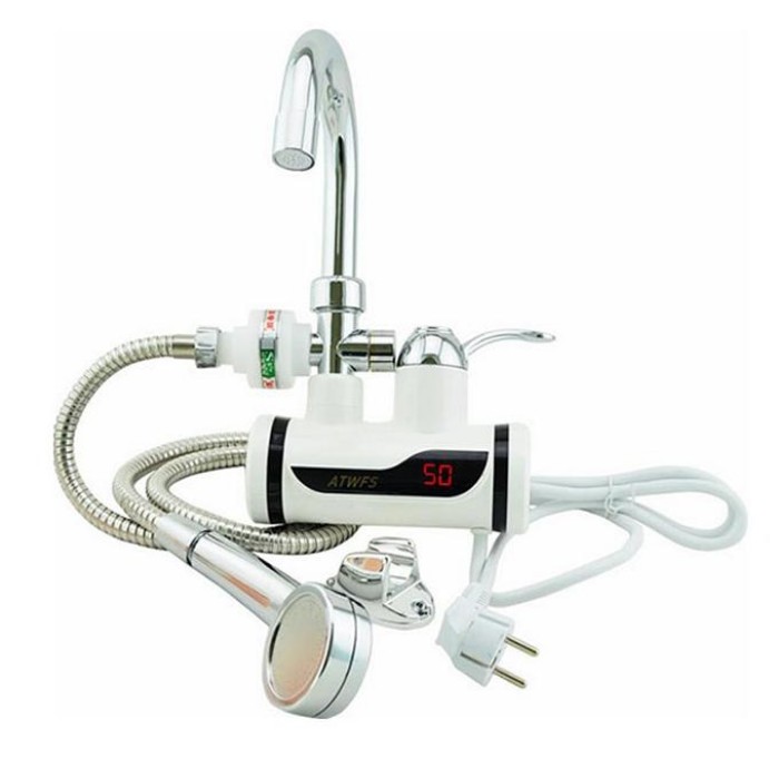 Electric Instant Hot Water Tap With Hand Shower, Digital Display ...