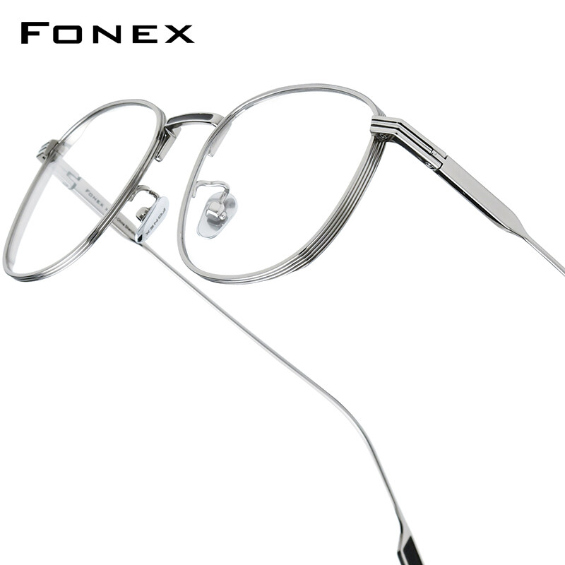 FONEX Titan Gọng kính nam thiết kế thương hiệu cổ điển Kính mắt dáng vuông Nữ Doanh Nhân Full-rim Nhật Bản chất lượng cao siêu nhẹ hình chữ nhật phong cách tiktok thiếu niên thanh thiếu niên kính mắt cho mắt 8517