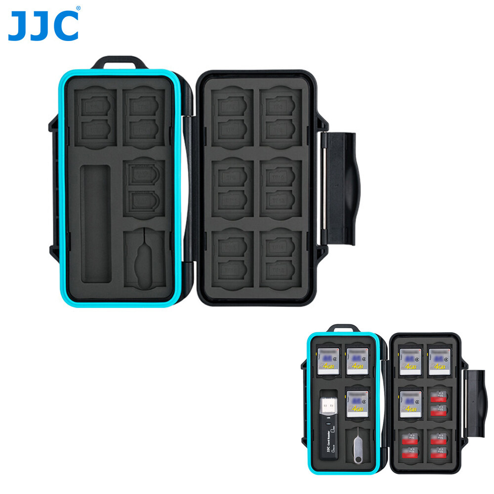 JJC Deluxe 30 Slots Compact Memory Card Case SD microSD SDXC microSDXC SDHC microSDHC Holder TF Card Nano SIM Card Box Organizer, Travel-Friendly Memory Card Container with Water-Resistant and Shockproof Function ราคา 452 บาท*ส่งฟรี