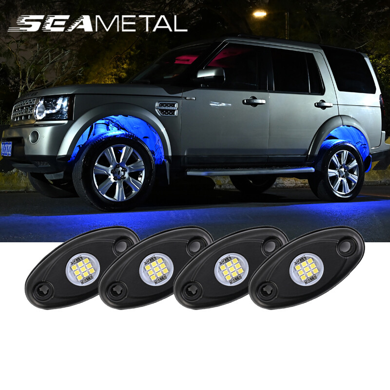 Seemetal 12V RGB khung gầm xe Ánh Sáng xe máy tự động Không Thấm Nước Nổi Bật Chiếu Sáng Underglow Đèn Mini đèn LED khung gầm Ánh Sáng
