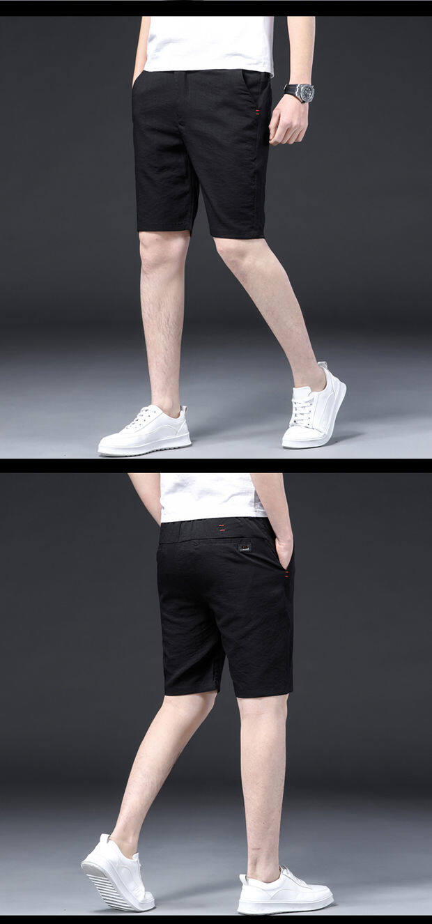Summer ice silk thin five-point sports casual shorts cropped trousers for men latest Korean style trendy loose all-match