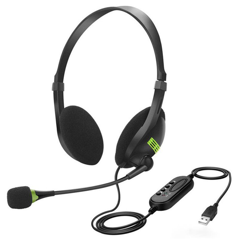 ภาพประกอบของ 【เรือจากประเทศไทย/COD】Original Over-The-Ear Headphones USB Headset With Microphone Noise Cancelling Computer PC Headset Lightweight Wired Headphones For PC/Laptop/Mac/Computer