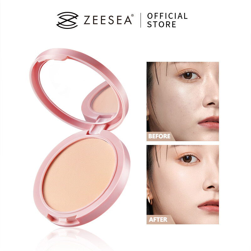  Zeesea Kem chống nắng nhỏ gọn bột SPF 25 PA ++++ mặt bột kiểm soát dầu nhỏ gọn không thấm nước Phấn phủ nén dạng bột trang điểm bền màu 
