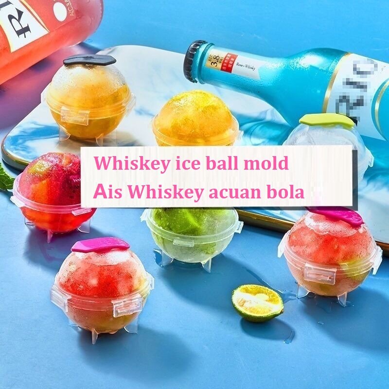 Gambar New 5CM Round Ball Ice Cube Mold DIY Ice Cream Maker Plastic Ice Mould Whiskey Ice Tray for Bar Tool Kitchen Gadget Accessories