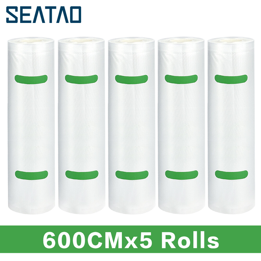 Gambar SEATAO High Quality 5 Rolls Combination Batch Kitchen Food Vacuum Bag Storage Bag For Vacuum Sealer Vacuum Seal Bag Food Seal Bag 20+28cm*600cm.