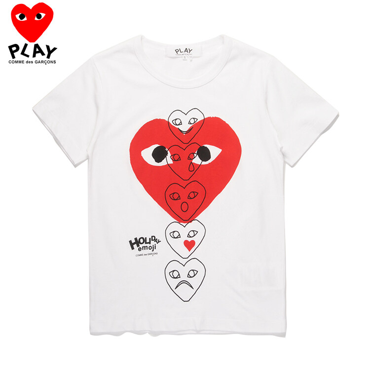 PLAY Official Store COMME Des Garcons CDG Play Women T shirt cotton couple short sleeved T shirt for men and women with big red heart T shirt for men and women Lazada