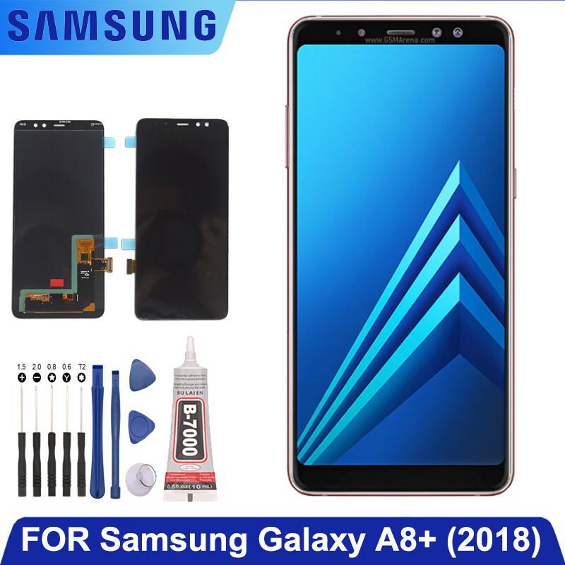 Màn hình cảm ứng lcd 6.0 ''dành cho samsung galaxy a730 a8 plus 2018 bộ số hóa màn hình lắp ráp sm-a730f với b7000