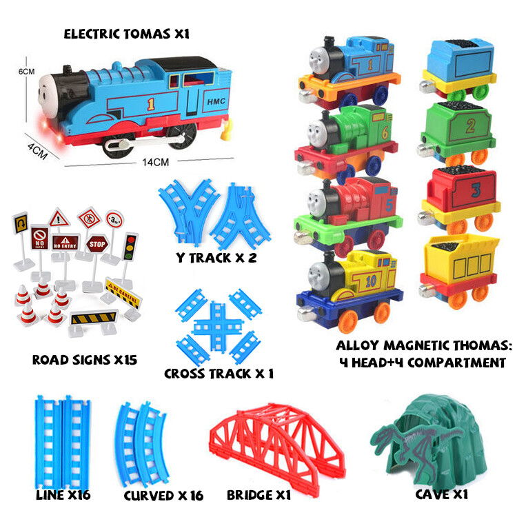 40pcs thomas bộ 40 chiếc xe lửa thomas và friends với bộ đường ray xe hơi bằng kim loại, đồ chơi xe lửa từ tính hợp kim cho trẻ em