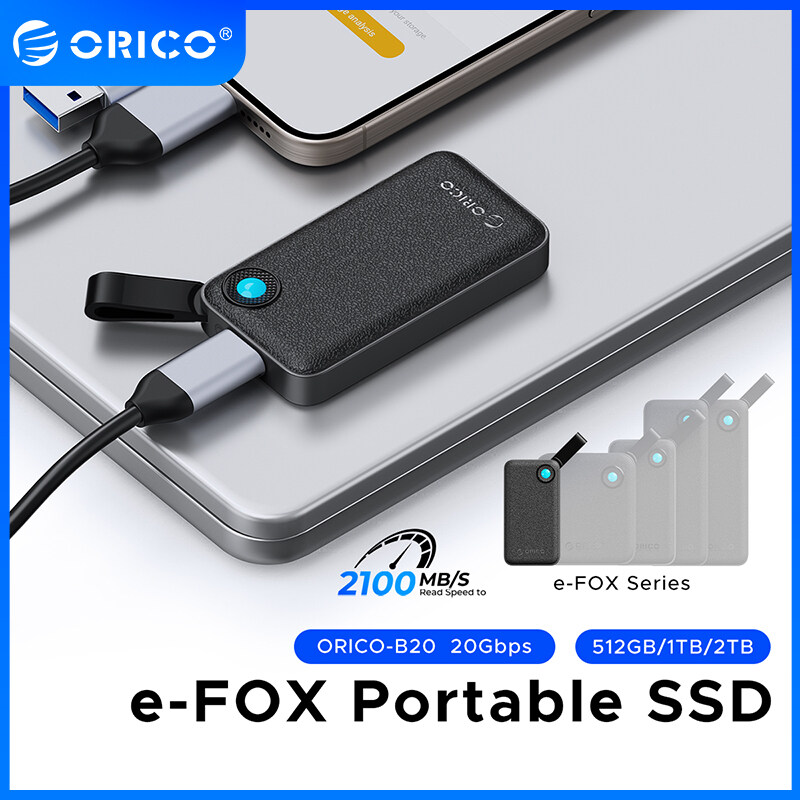 ORICO E-FOX 2000 MB/giây cực kỳ di động SSD 512GB 1TB 2TB 4TB USB 3.2 Gen 2*2 SSD cho Android di độn
