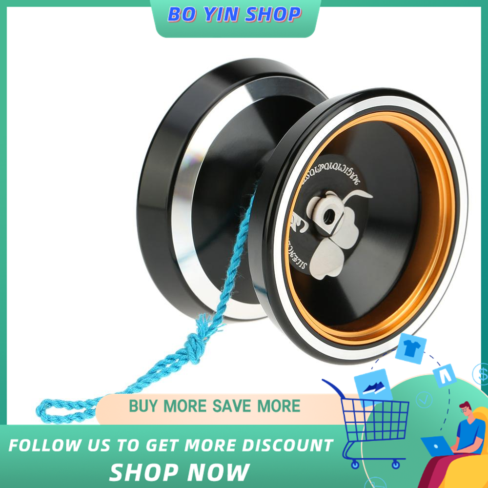 Professional Magic Yoyo M001 Aluminum Alloy Yo-yo CNC lathe T Bearing with Spinning String for Boys Girls Children Kids Black