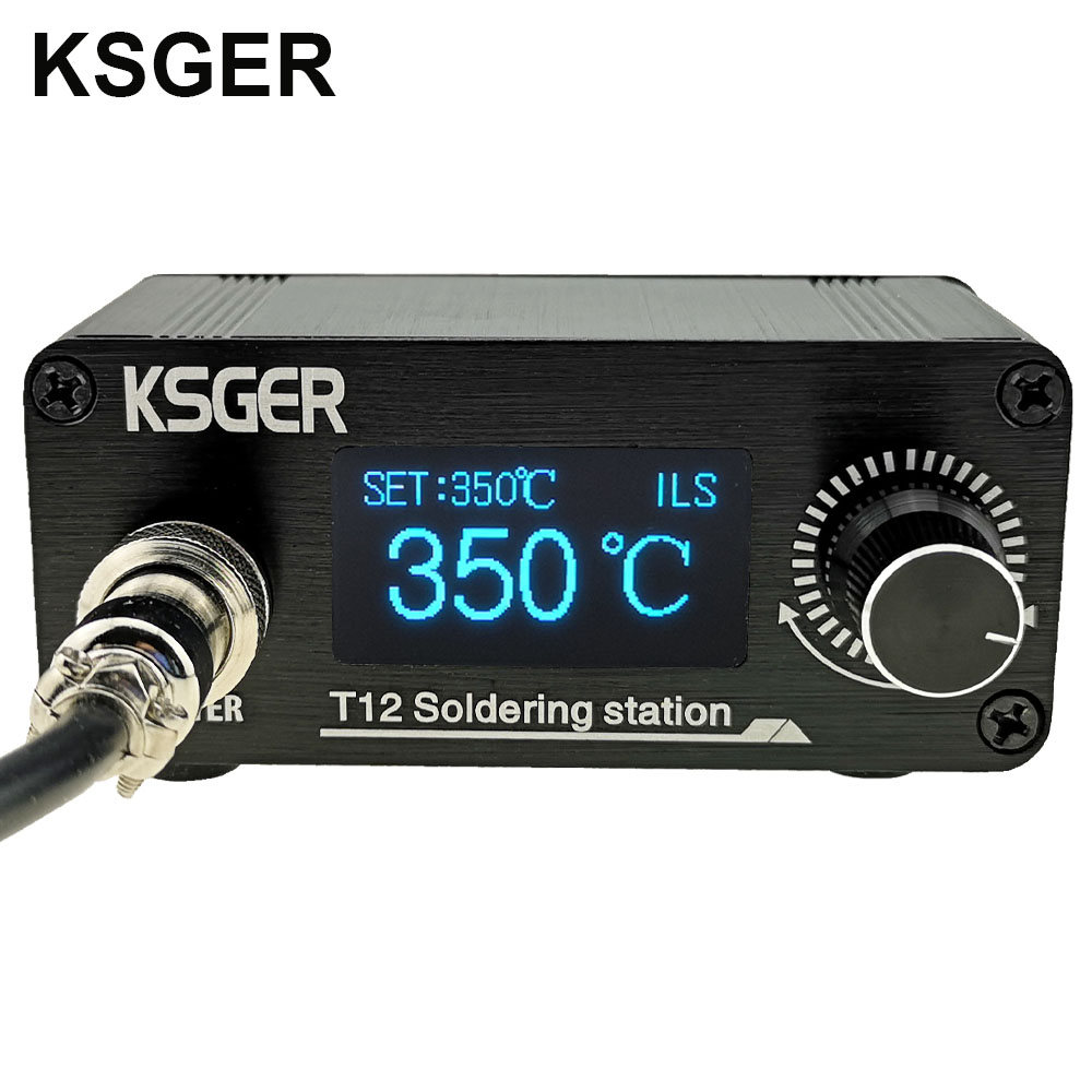 Ksger trạm hàn mini t12 stm32 v3.1s oled tự làm tay cầm hợp kim nhôm dụng cụ điện chủ tự động ngủ t12 mũi khoan bằng sắt t12
