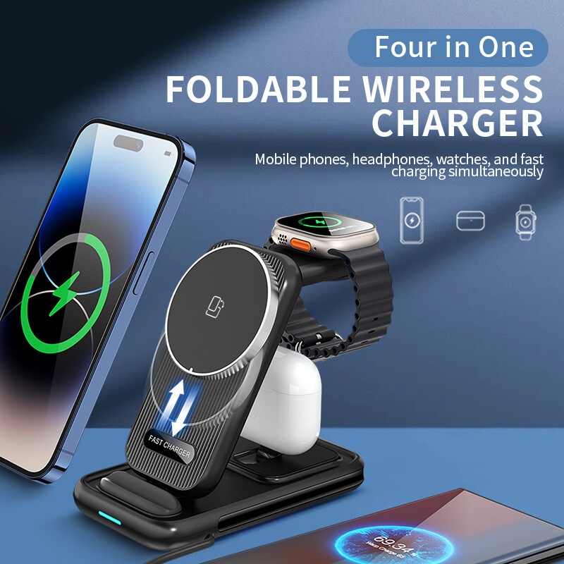 Folding Wireless Charger for iphone 12 13 14 Pro max Apple Watch AirPods