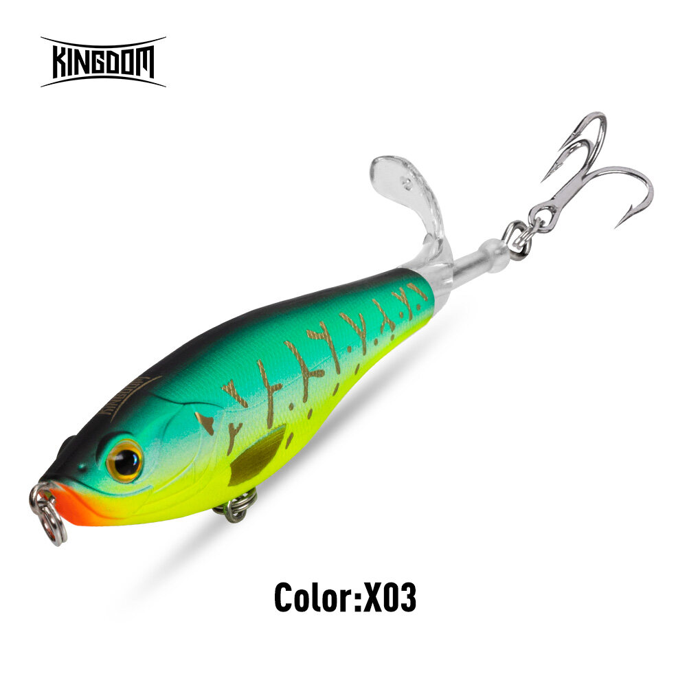 Kingdom Fishing Lure Mồi Nhân Tạo Cánh Quạt 90 Mét 11 Gam/110 Mét 17 Gam Wobblers Cứng Nổi Topwater Bút Chì Mồi Cho Bass, Pike Vv Kingpop Miễn Phí Xoay Đuôi