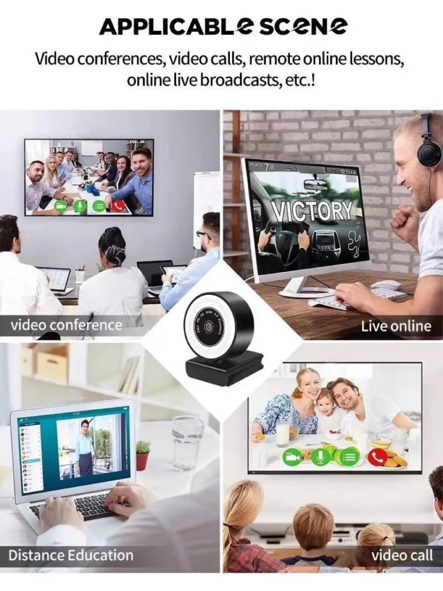 online video calling for pc on Hd 1080p 2k Webcam Computer Pc Web Camera With Microphone For Live Broadcast Video Calling Conference Workcamara Fill Light Web Cam Lazada