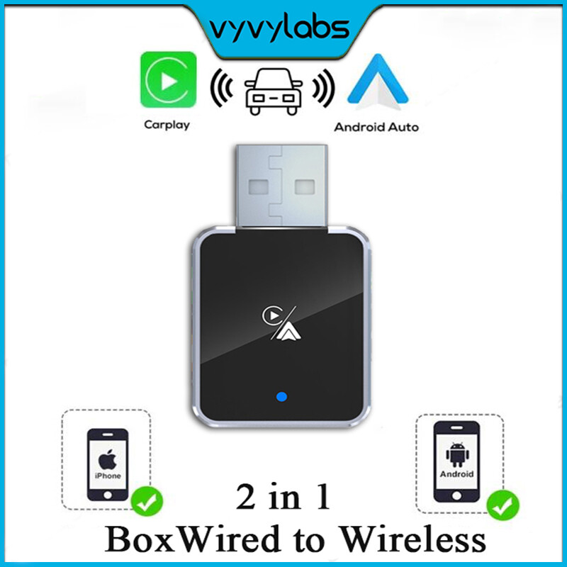 VYVYLABS 2 in1 Wireless CarPlay Box 5.0 Bluetooth WiFi Connect Wireless Android Auto Box For Car For Radio Benz Audi Toyota Mazda Nissan Chevrolet Suzuki Kia Ford Etc. ราคา 775 บาท*ส่งฟรี