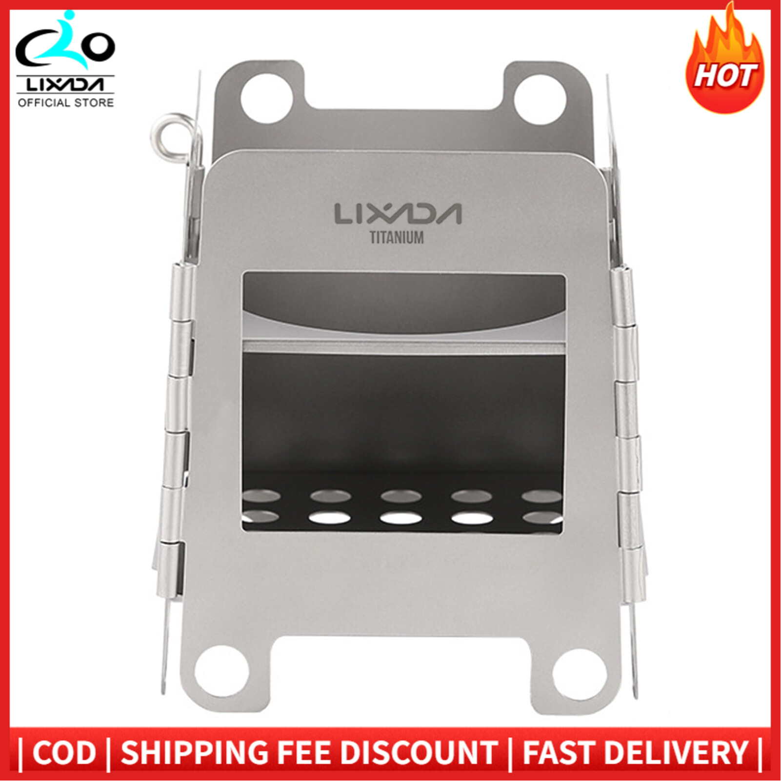 Lixada bếp gỗ gấp gọn nhẹ bằng titan tiện dụng bếp bỏ túi để cắm trại ngoài trời ba lô nấu ăn dã ngoại