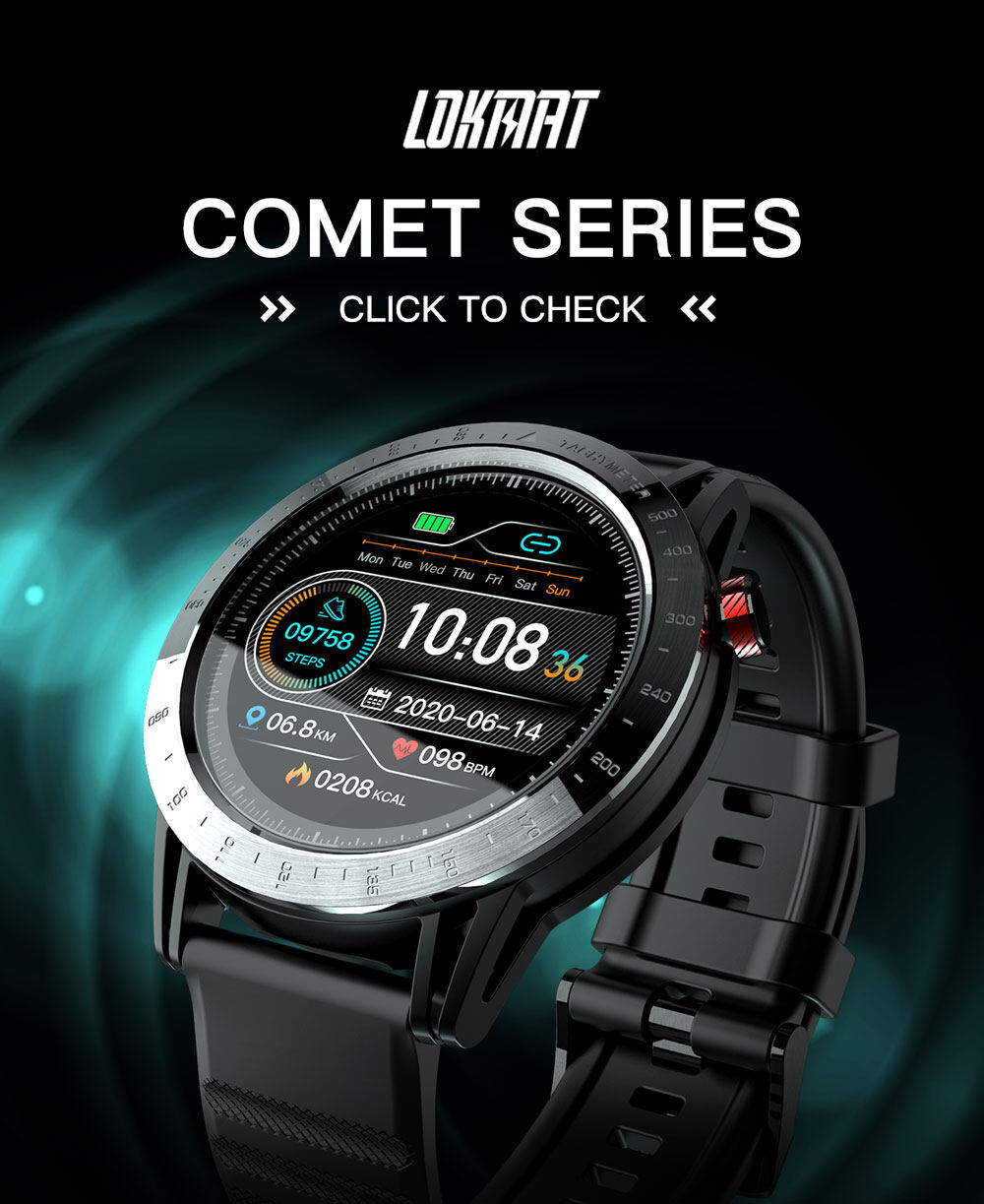 LOKMAT COMET Smart Watch Men 1.3 inch Full Round Touch Screen Sport  Smartwatches for Android IOS | Lazada