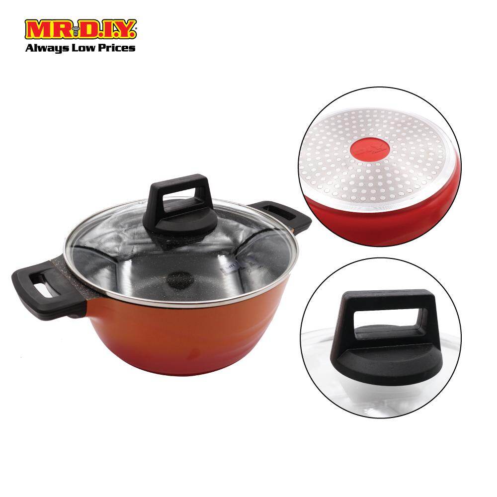 Mr Diy Premium Non Stick Wok Pan With Glass Lid 30cm Lazada