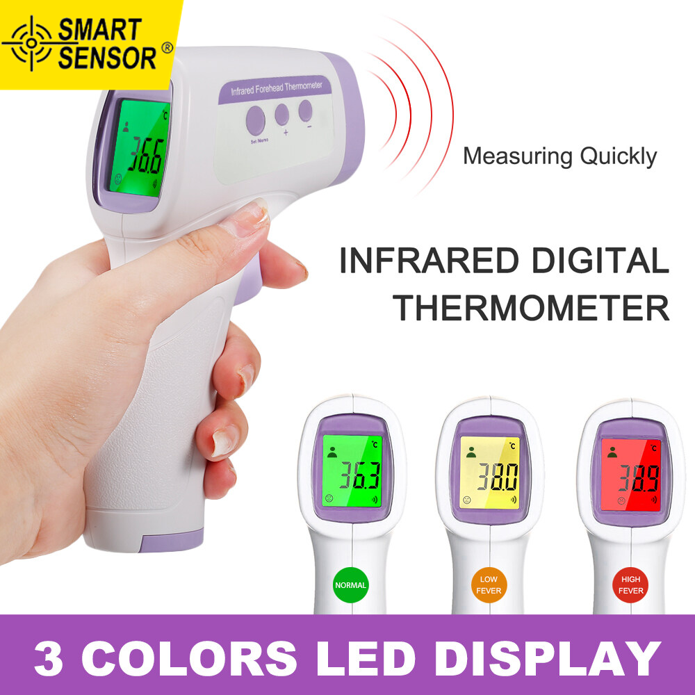 Nhiệt Kế Hồng Ngoại Cầm Tay Cảm Biến Thông Minh, Nhiệt Kế Đo Nhiệt Độ Hồng Ngoại Kỹ Thuật Số Không Tiếp Xúc, Đo Nhiệt Độ, Báo Sốt Cho Trẻ Em, Người Lớn, Chế Độ Nhiệt Độ Kép, Đèn Nền 3 Màu ° C Hoặc ° F, Đọc Được