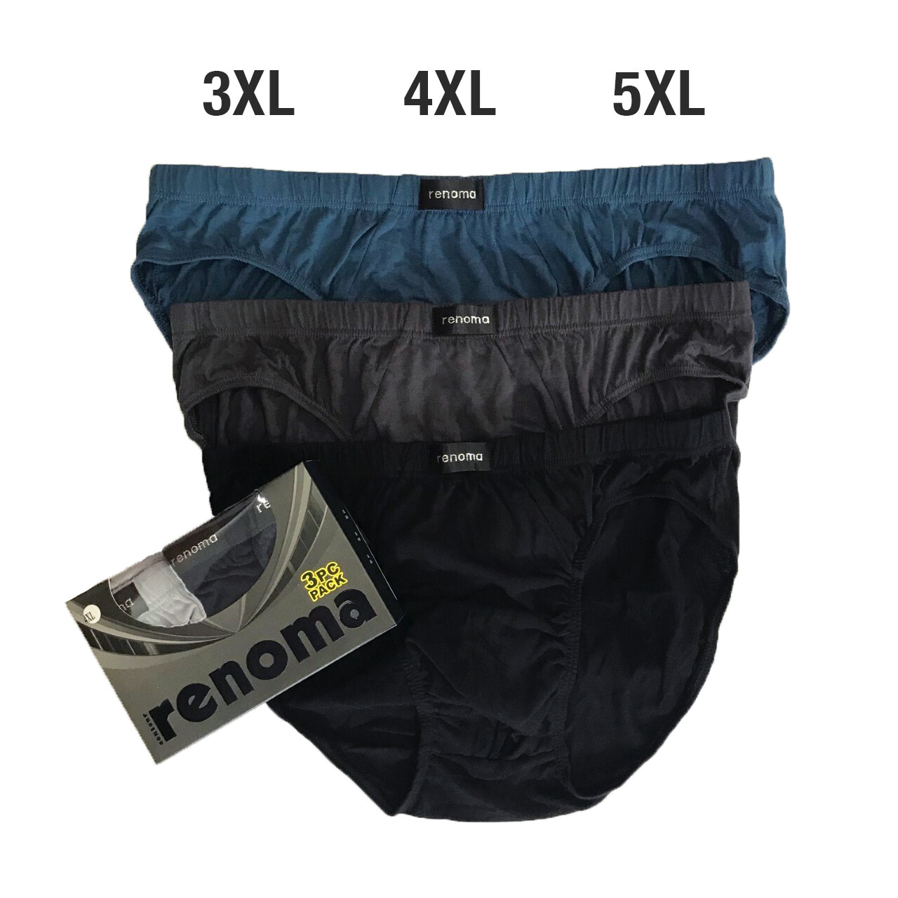 PLUS Size Men Underwear 3XL 4XL 5XL Brief 3pcs in 1 9318 Renoma