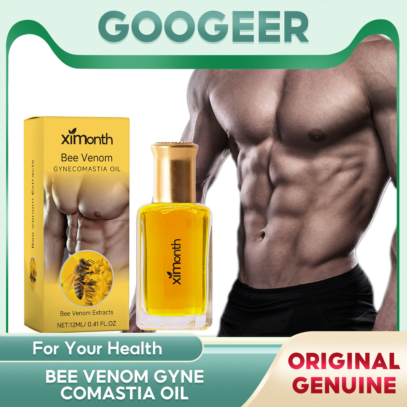  Ximonth nọc ong dầu gynecomastia người đàn ông vú làm săn chắc massage dầu sưởi ấm tăng cường cơ bắp gynecomastia thắt chặt loại bỏ ngực bụng chất béo người đàn ông vú thắt chặt dầu enhancer huyết thanh ngực giảm chất béo hình tăng cường cơ ngực massage c 