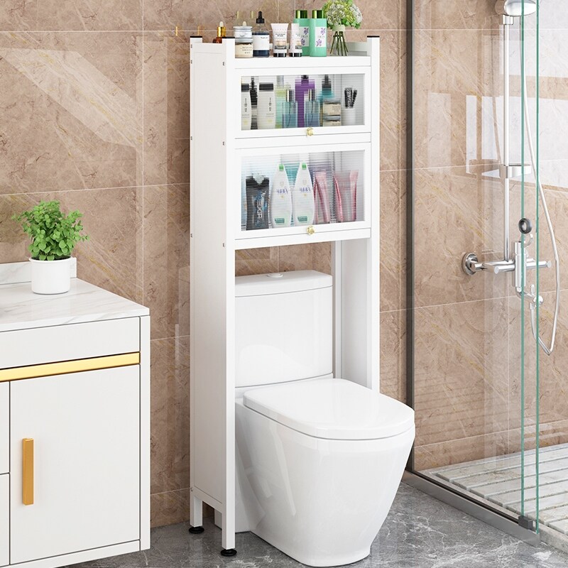 Gambar Shelf multilayer floor toilet bathroom toilet toilet receive a rack above the toilet to arrange receive shelf