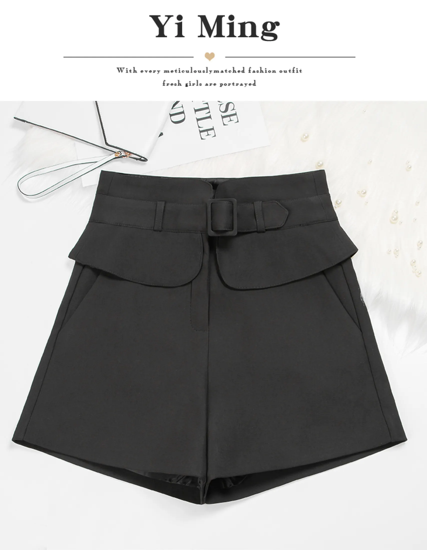 Bud High Waist Shorts For Women New Korean Style Slimming A Line Outerwear Black Fungus Waist Loose Wide Leg Bootcut Shorts Fashion Lazada Ph
