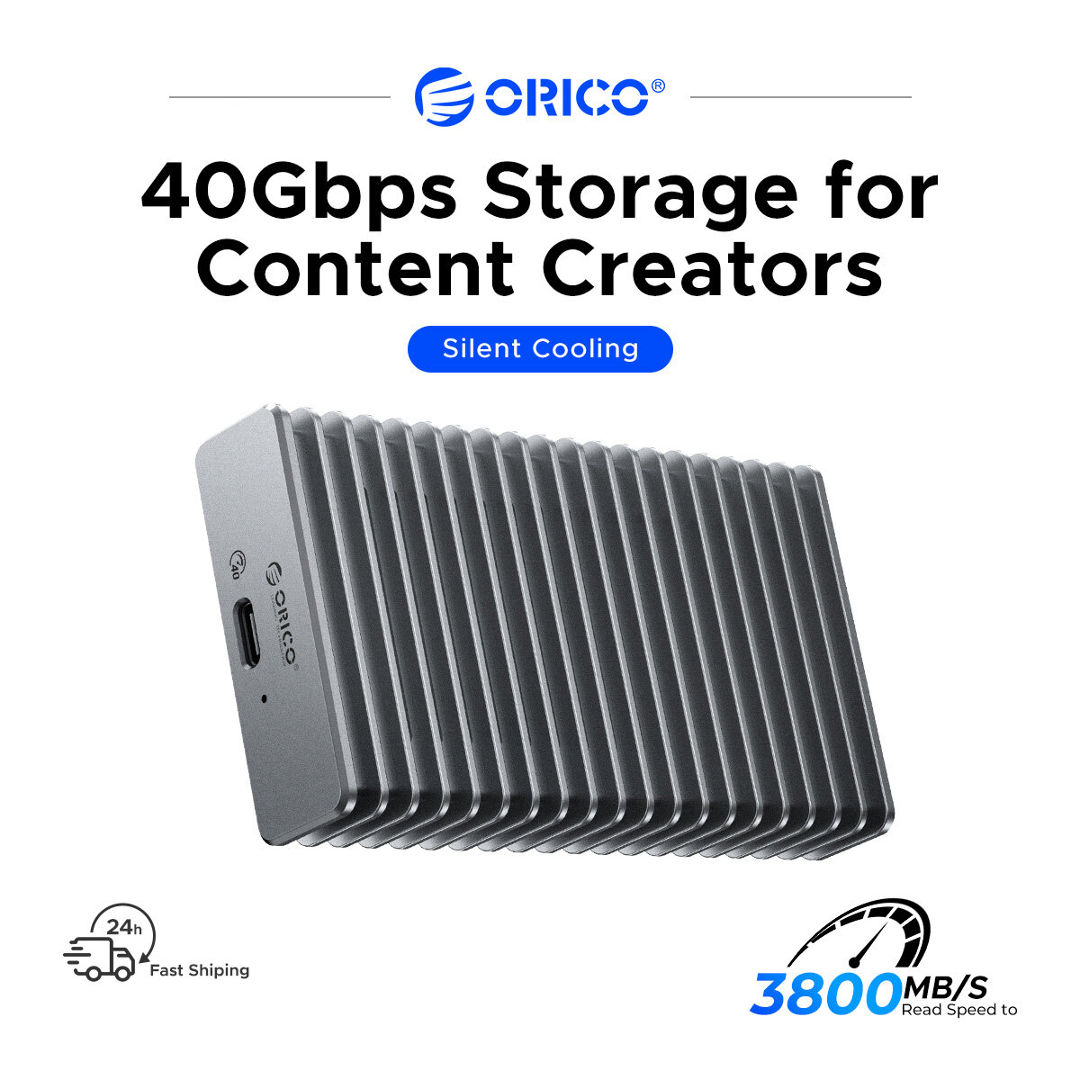 ORICO 40Gbps USB4 Portable SSD Support Thunderbolt 3/4 Read Speed 3800MB/S Write Speed 3000MB/S Ice-Skin Cooling Film Multi-System Compatibility ราคา 7,180 บาท*ส่งฟรี