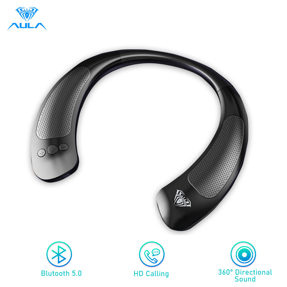 AULA Loa Đeo Cổ Bluetooth 5.0 BS301 Âm Thanh Nổi 3D Chân Thực Cuộc Gọi Độ Phân Giải Cao Di Động Siêu Tuổi Thọ Pin Cho Điện Thoại Di Động Máy Tính Bảng Máy Tính Xách Tay Android Ios Tương Thích Với Nhiều Thiết Bị