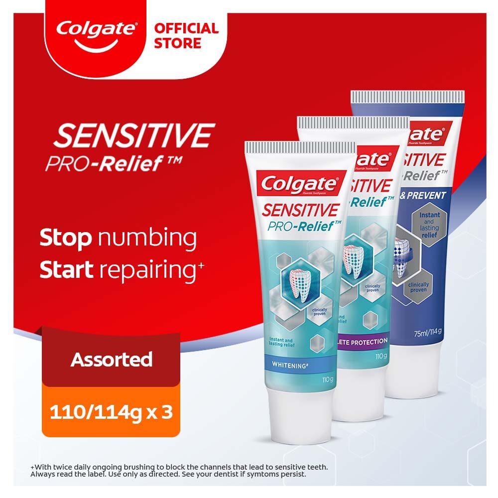Gambar Colgate Sensitive Pro Relief Assorted Bundle 110g 114g x 3