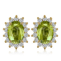 Jewelrypalace Created Alexandrite Sapphire Simulated Emerald Natural Amethyst Garnet Topaz Citrine Peridot 925 Sterling Silver Stud Earrings Yellow Rose Gold Plated