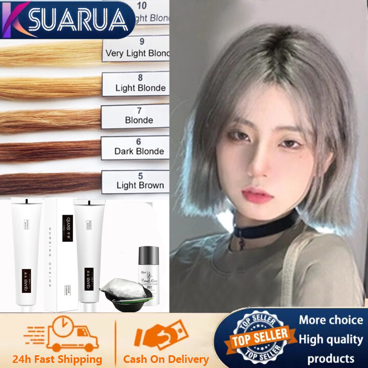 Gambar ?BUY 1 GET 1 FREE?5 colors Natural Hair Dye Hair Colour Set Confume Squid Hair Color   Dye 3N or 100g Cover Grey Hair