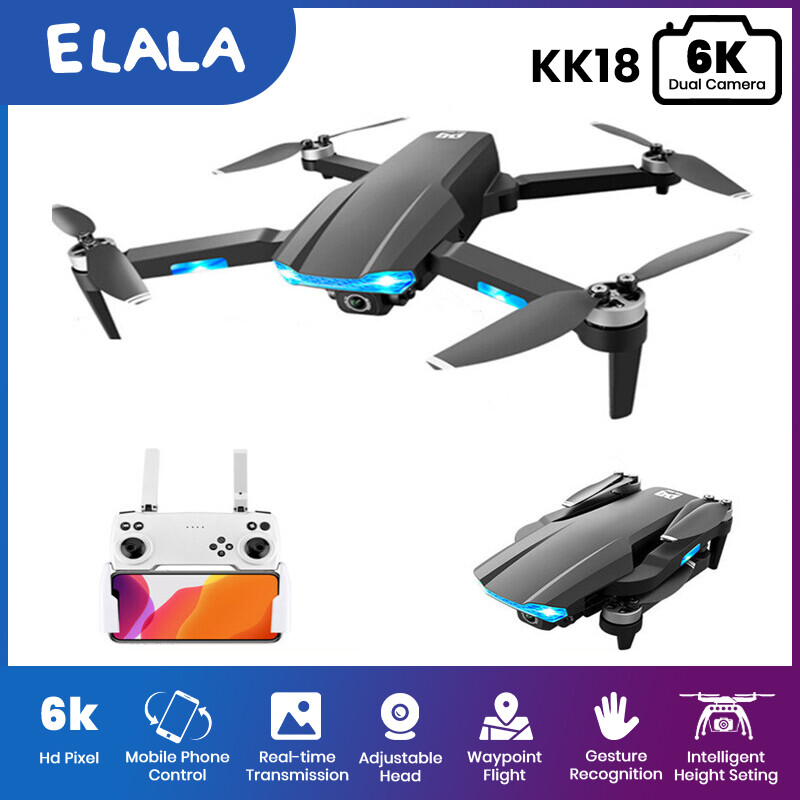 [ELALA] New KK18 Pro Brushless GPS 5G WiFi FPV with 6K HD Camera Optical Flow Positioning Foldable RC Plane Helicopter RTF ราคา 4,495 บาท*ส่งฟรี