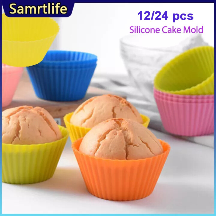 Gambar Smartlife Silicone Cake Mold Round Shaped Muffin Cupcake Baking Molds Kitchen Cooking Bakeware Maker DIY Cake Decorating Tools