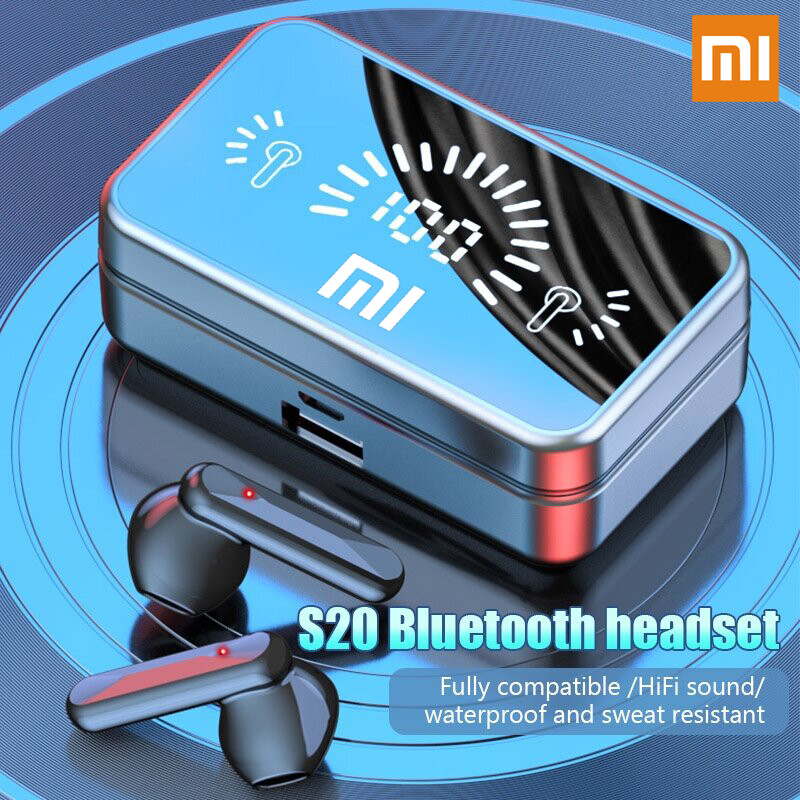 ♥ SFREE Shipping+Readystock ♥XIAOMI S20 TWS Bluetooth-Compatible Earphones Stereo Sport Headset Waterproof Wireless Headphone Charging Box Earbuds With Mic Giá 155,000 Đồng*Miễn phí vận chuyển