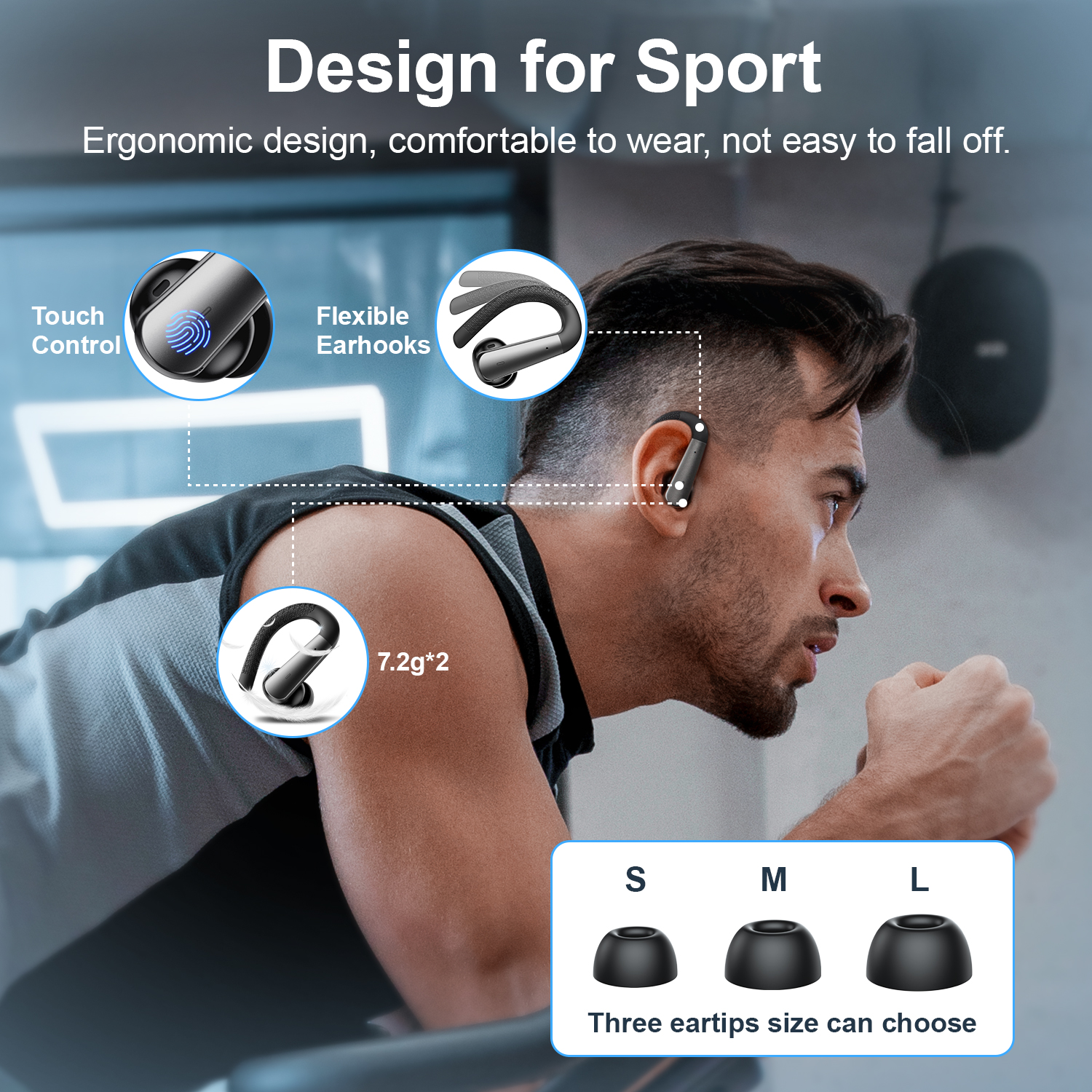 Wireless Bluetooth Earbuds Sport Headphones With Led Display Mic_voghion.com