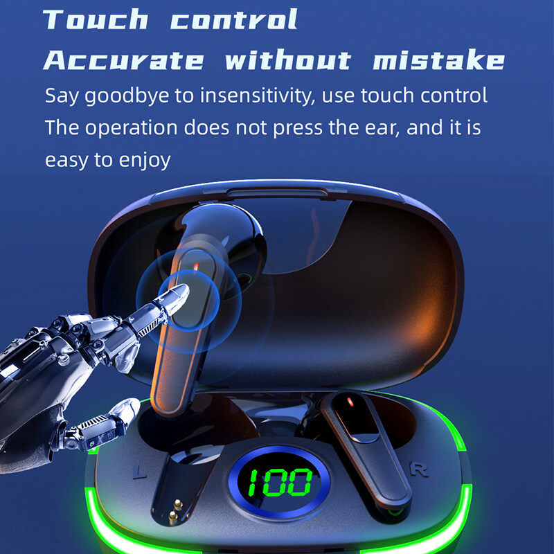 Écouteurs stéréo sans fil HI-FI Bluetooth 5.1 Affichage de puissance LED TWS Écouteurs Appel clair IPX4 Écouteurs étanches avec microphone intra-auriculaire confortables_voghion.com