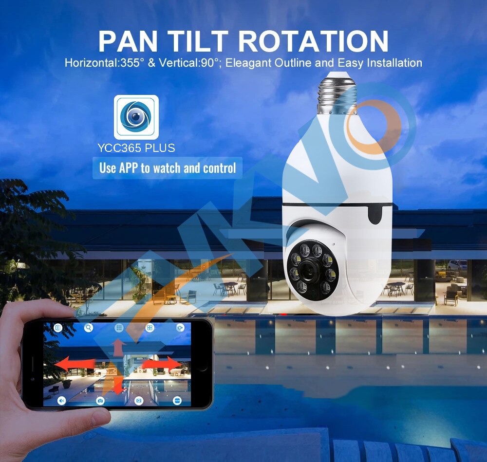 Evkvo Ycc365 Plus Led Ir Night Vison E27 Fhd 3mp Dome Ip Camera 4x Zoom Wifi Wireless Mini Ptz Auto Tracking 360 Degree Home Speed Security Camera Baby Monitor Lazada Singapore